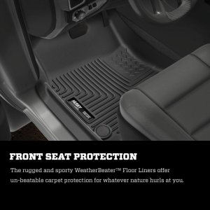 Dodge Ram 1500 Floor Liners - Front + Rear - Husky Liners - WeatherBeater - Black - 2009